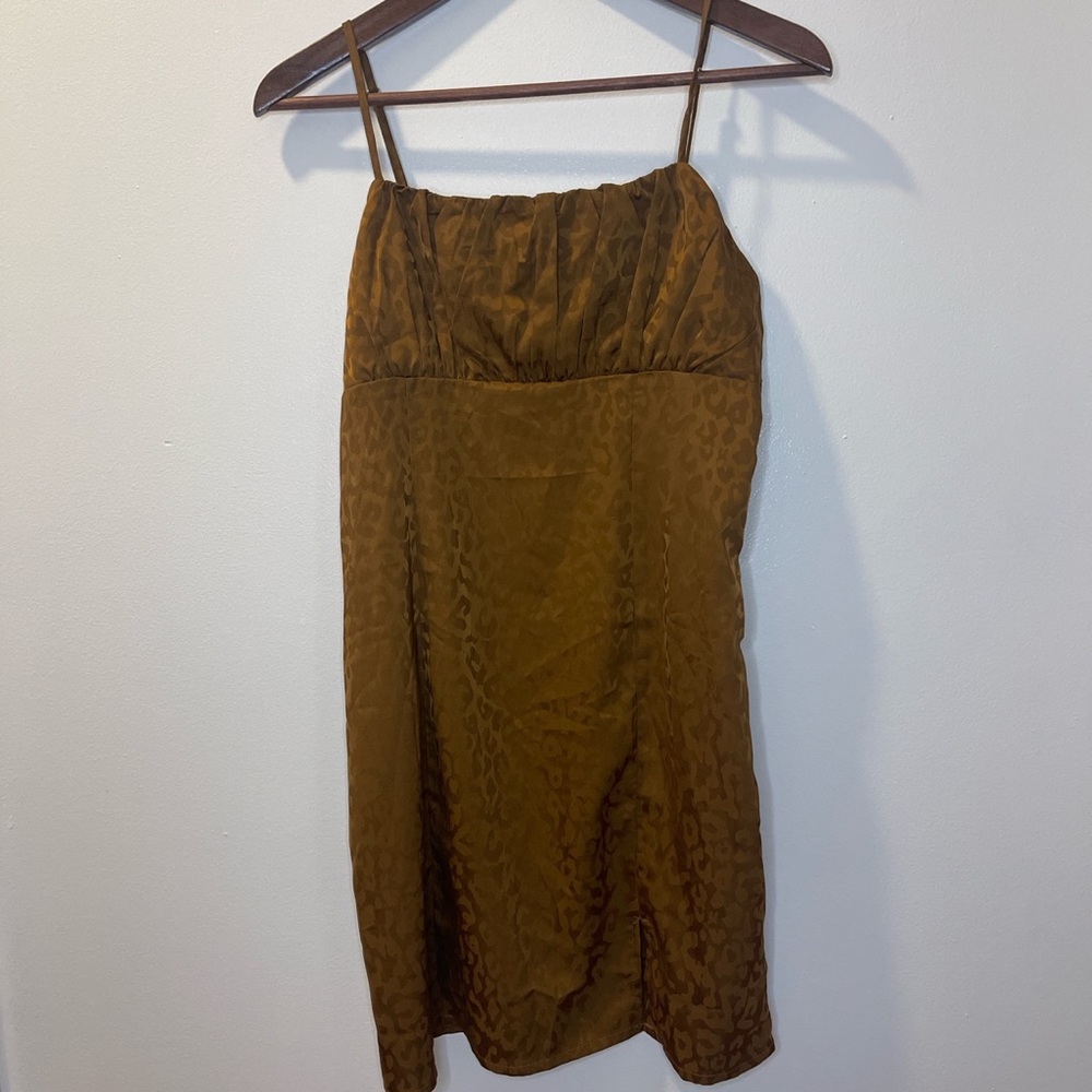 Brown Cheetah Print Mini Dress